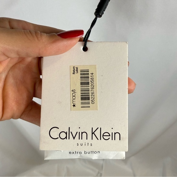 NWT Calvin Klein Women Gray striped 3 button Carrier Blazer Size: 10 - Picture 10 of 16